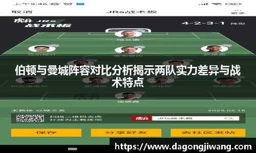 伯顿与曼城阵容对比分析揭示两队实力差异与战术特点